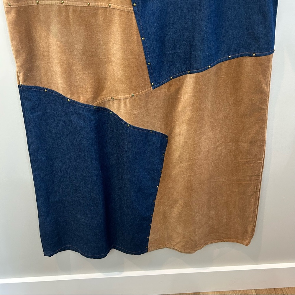 Vintage Patchwork Denim Suede Patchwork Dress Lag… - image 5